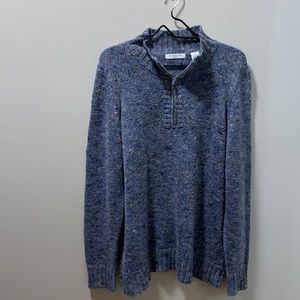 Blue Sweater with zipper collar